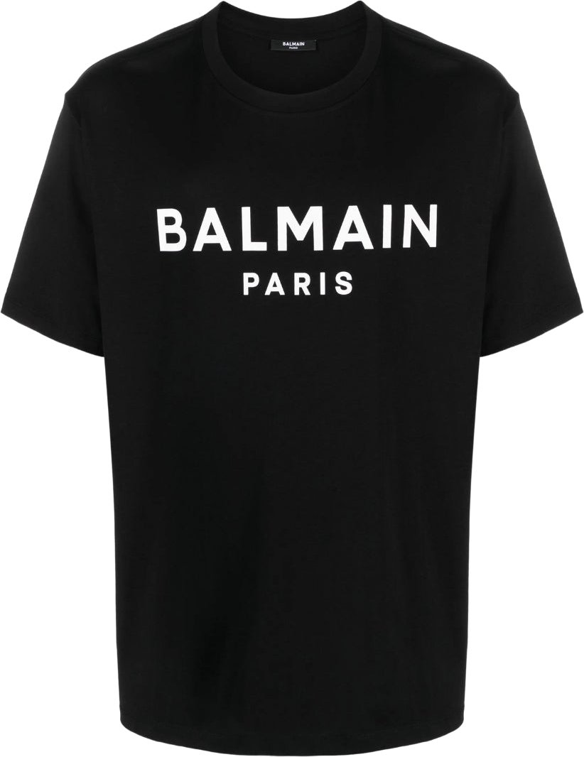 Balmain Paris - Schwarzes T-Shirt mit auffälligem Markenlogo