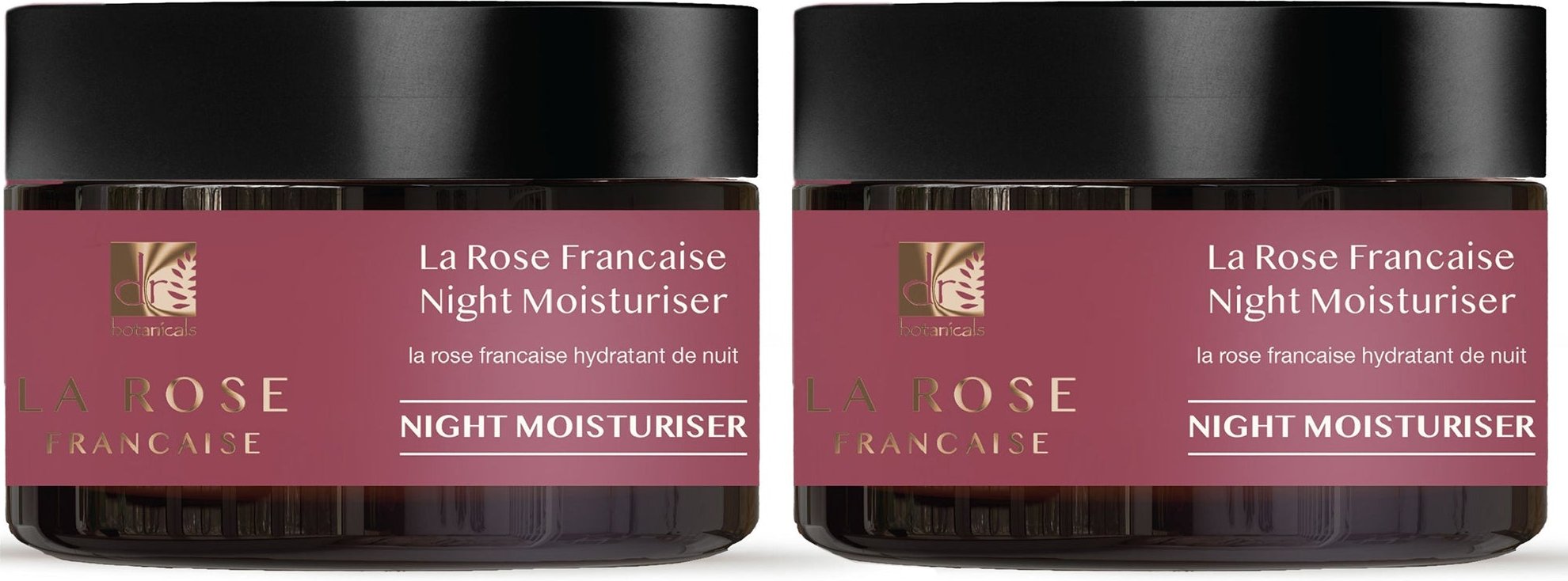 Dr Botanicals La Rose Française Nachtfeuchtigkeitscreme 50 ml x 2 Duo-Pack