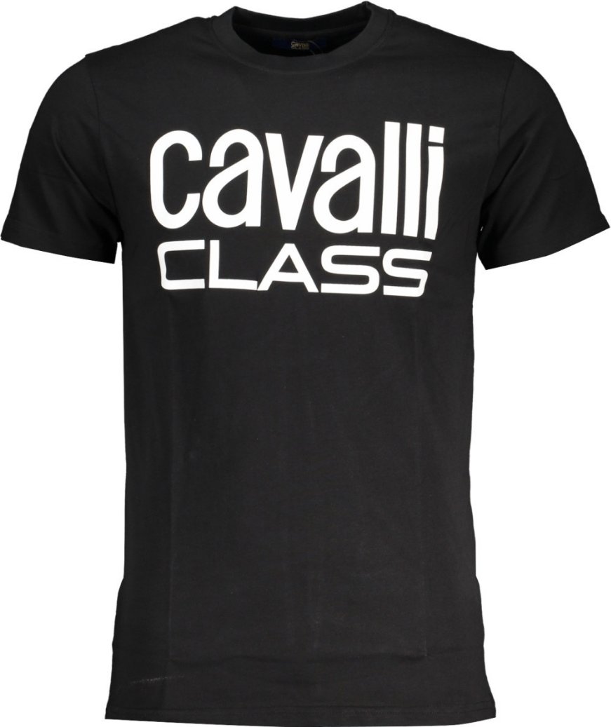 Cavalli Class Bold Weißes Logo Schwarzes T-Shirt
