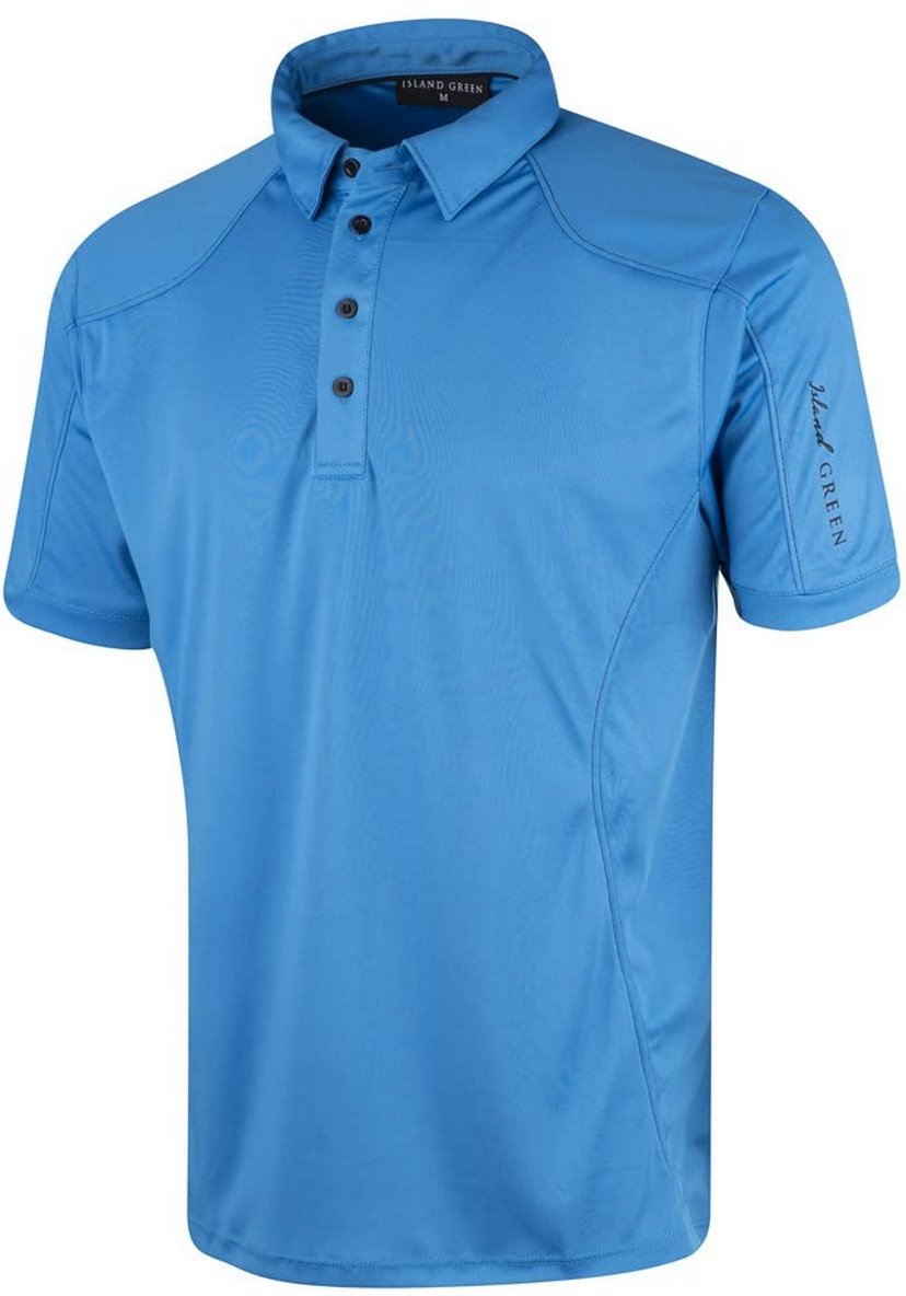 Island Green - Poloshirt Abgesteppt für Herren - Emblem (Himmelsblau)