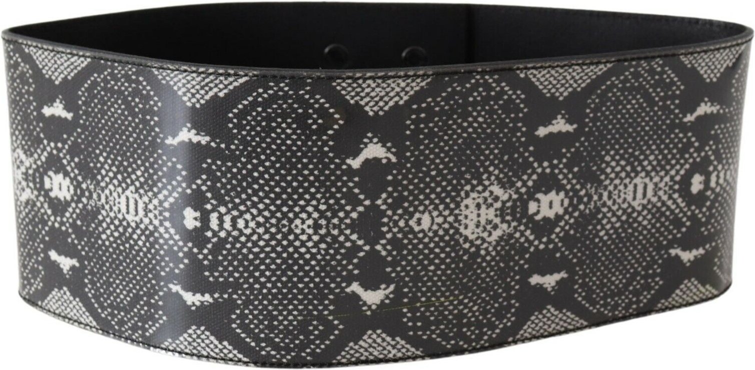 Ermanno Scervino Schwarzer Breiter Leder-Schlangenleder-Gürtel