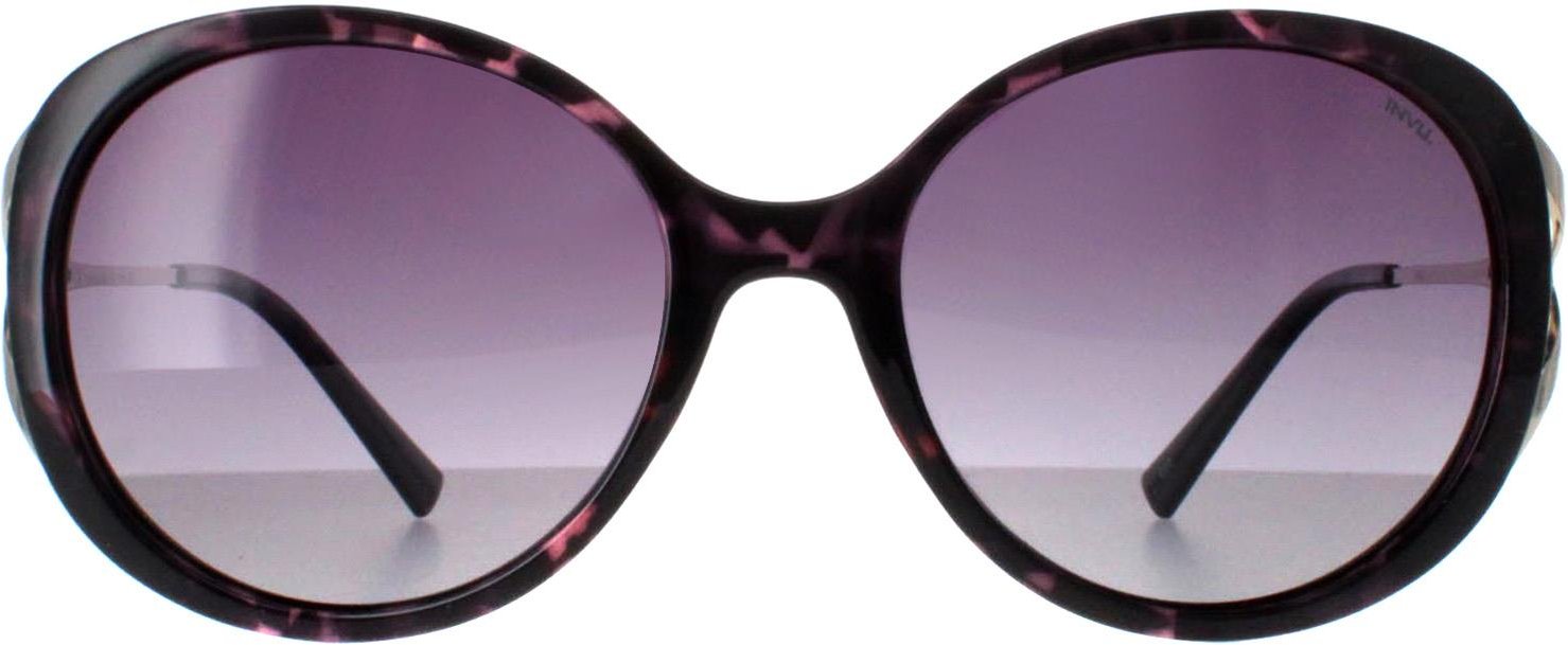 Thumbnail - INVU Round Womens Dark Tortoise Lila Demi Gold Lila Polarized B2117