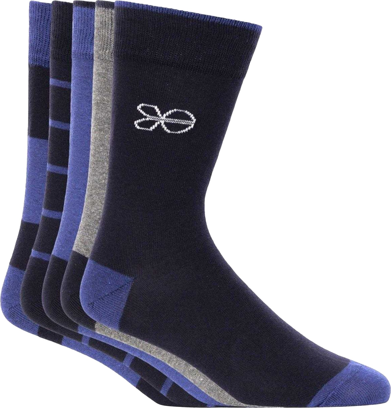Crosshatch - "Milato" Socken für Herren (5er-Pack) (Blau/Grau)