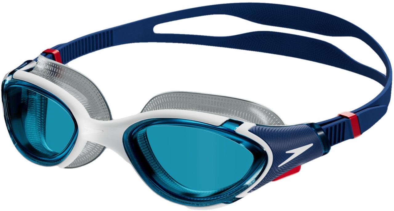 Speedo - Passt sich dem Gesicht an Schwimmbrille für Herren (Blau/Weiß/Rot)