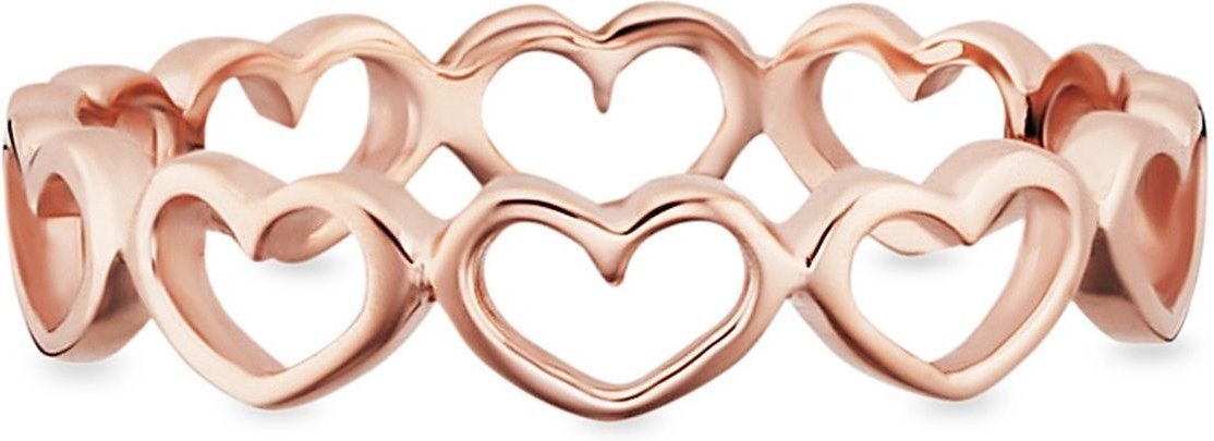 cai Ring 925/- Sterling Silber rotvergoldet Herzen