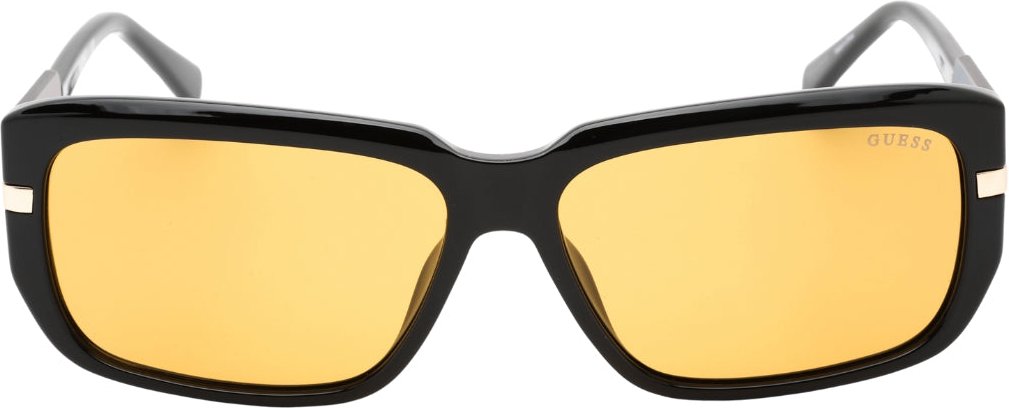 Guess - Sonnenbrille mit glänzendem schwarzen Rahmen und braunen Gläsern
