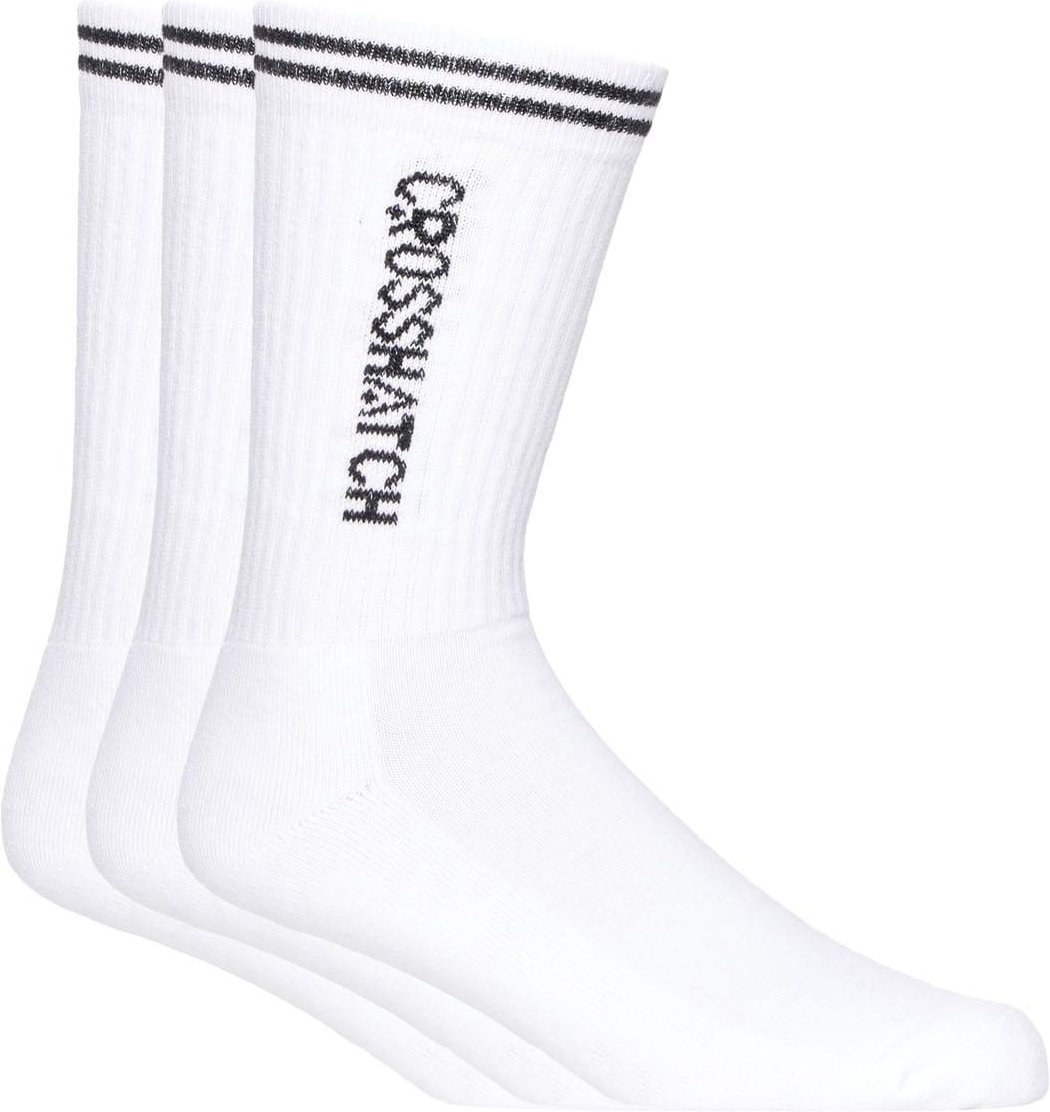 Crosshatch - "Peppy" Sportsocken für Herren (3er-Pack) (Weiß/Schwarz)