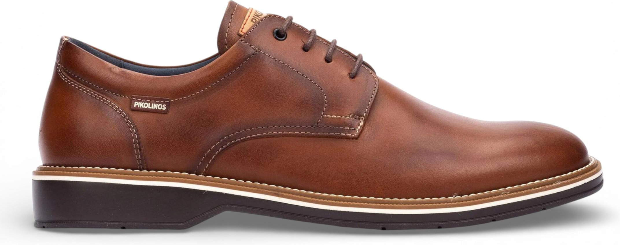 Pikolinos Herren-Schnürschuhe aus braunem Leder, Derby-Stil, Komfortschuh - Bordeauxrot
