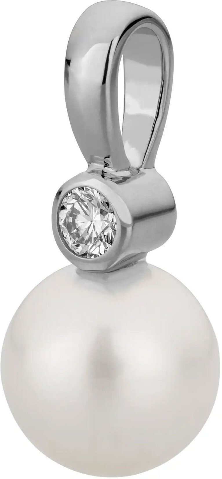 Lyomi Anhänger 585/- Weißgold Perle 1 synth. Diam. 0,07ct.