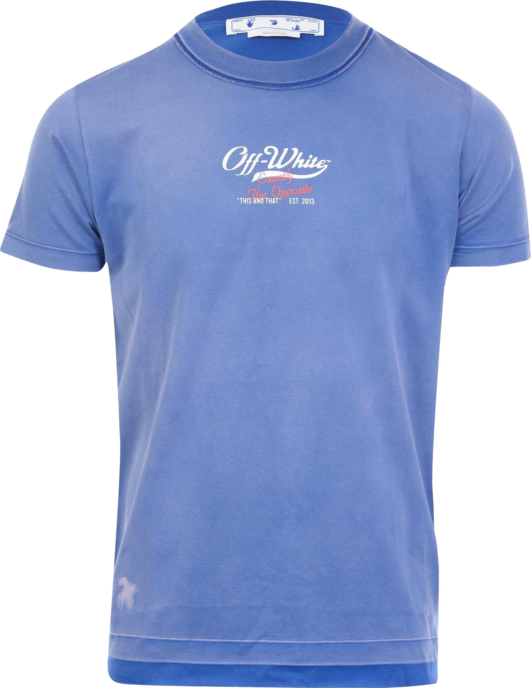 Off White - T-Shirt für Herren, Rohe Kante, Schmal (Violett)