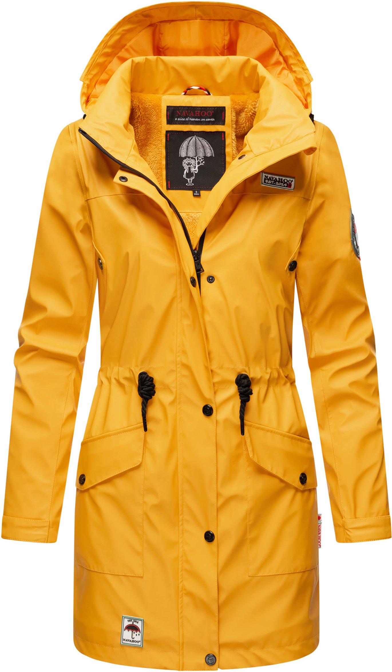 Navahoo Damen Regenmantel Deike – Wasserabweisend mit Abnehmbarer Kapuze