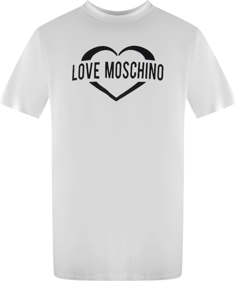 Moschino T-shirt Mit Auffälligem Herzlogo (weiß)