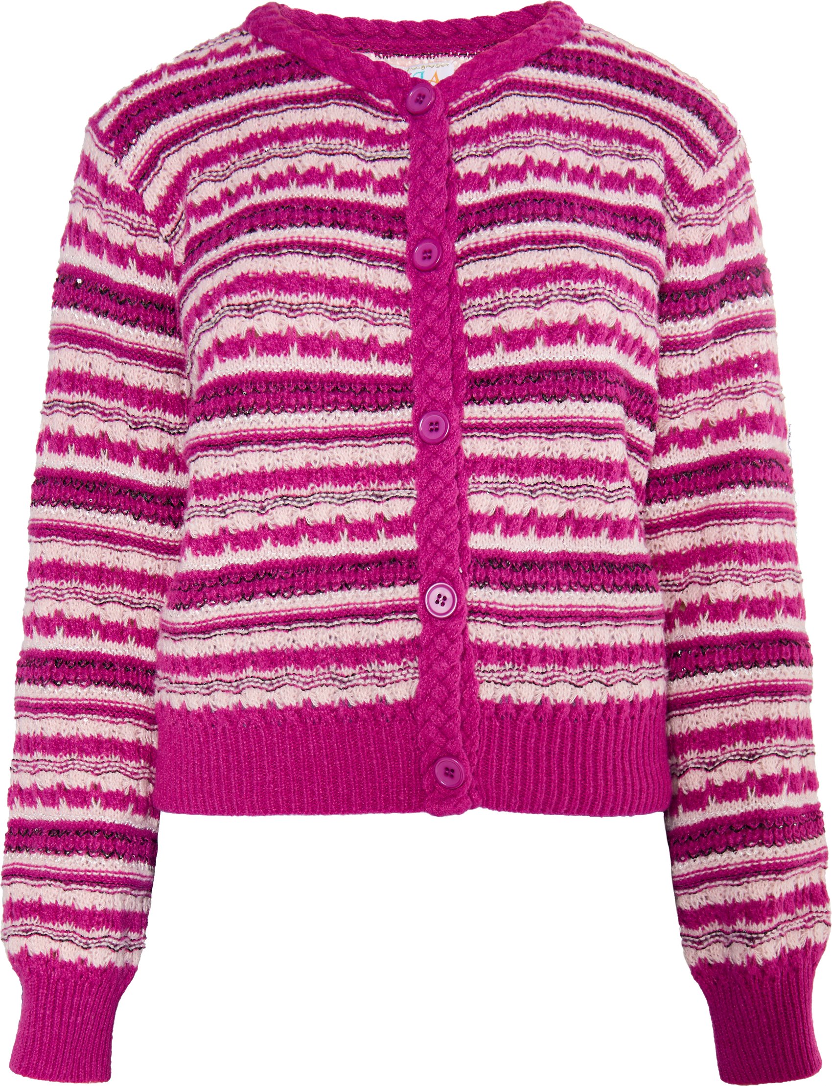 IZIA Strickjacke Damen Beerenpink Mehrfarbig