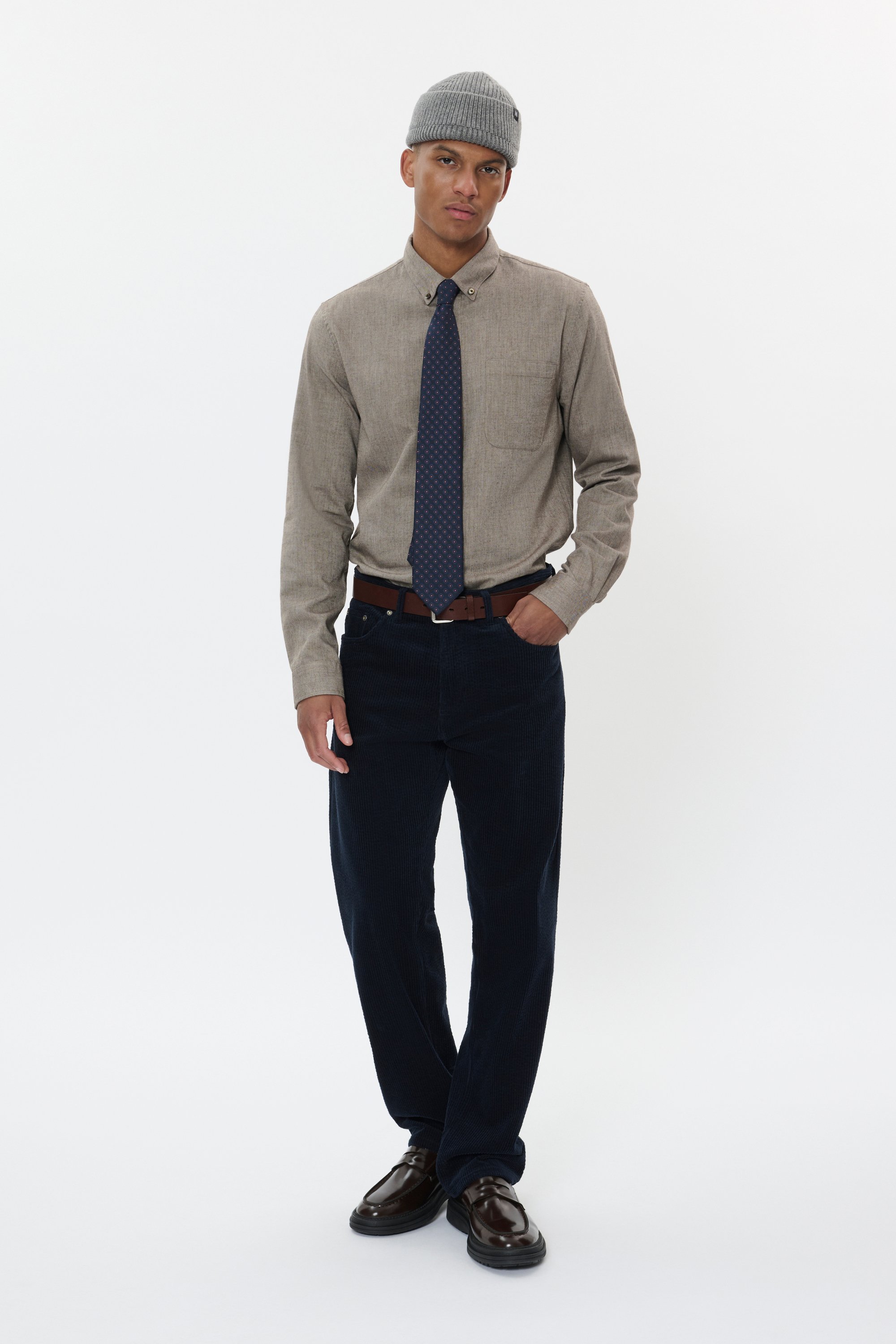 Langarm - Hemd MAtrostol Gerade Passform grey