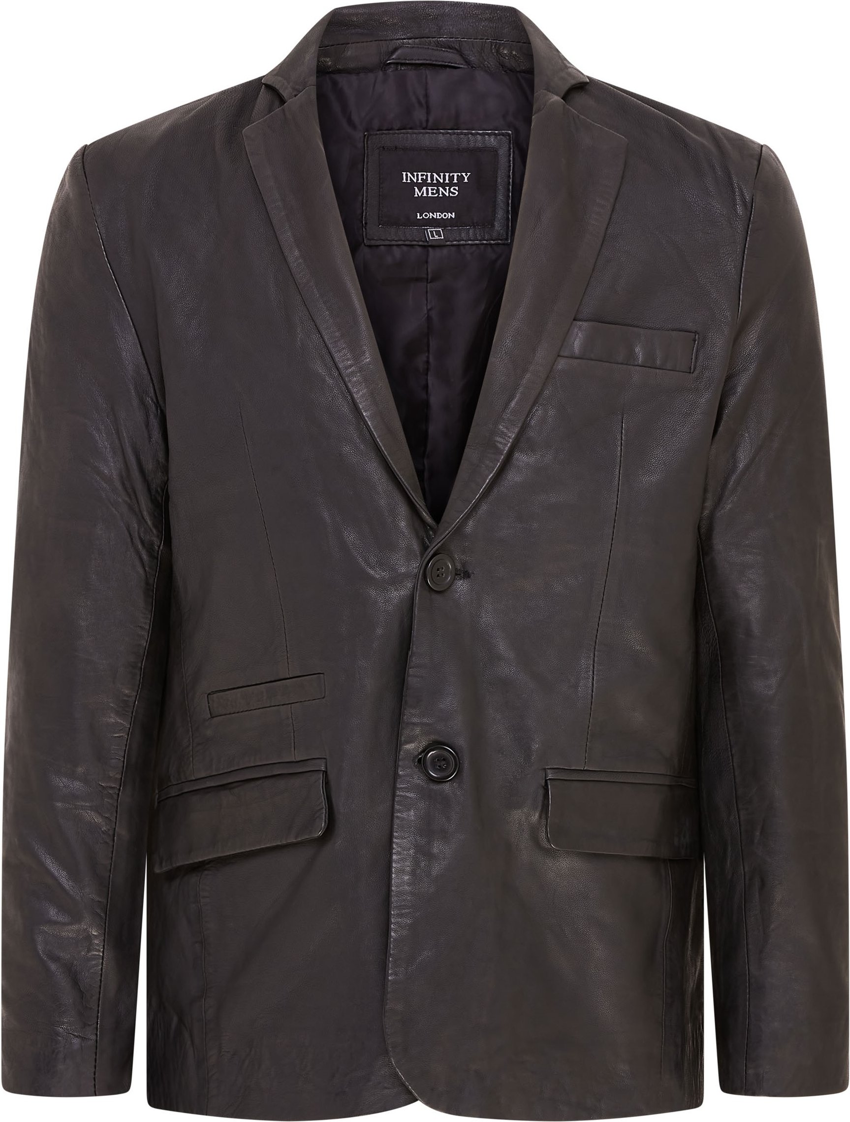 Schwarze schmale italienische Blazerjacke aus Leder für Herren - Somero