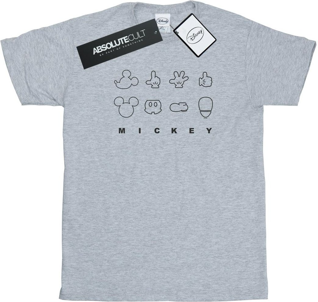 Disney - "Mickey Mouse Deconstructed" T-Shirt für Herren (Grau)