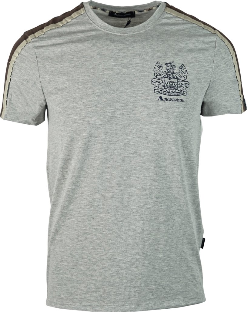 Aquascutum Schulterstreifen Grau T-Shirt