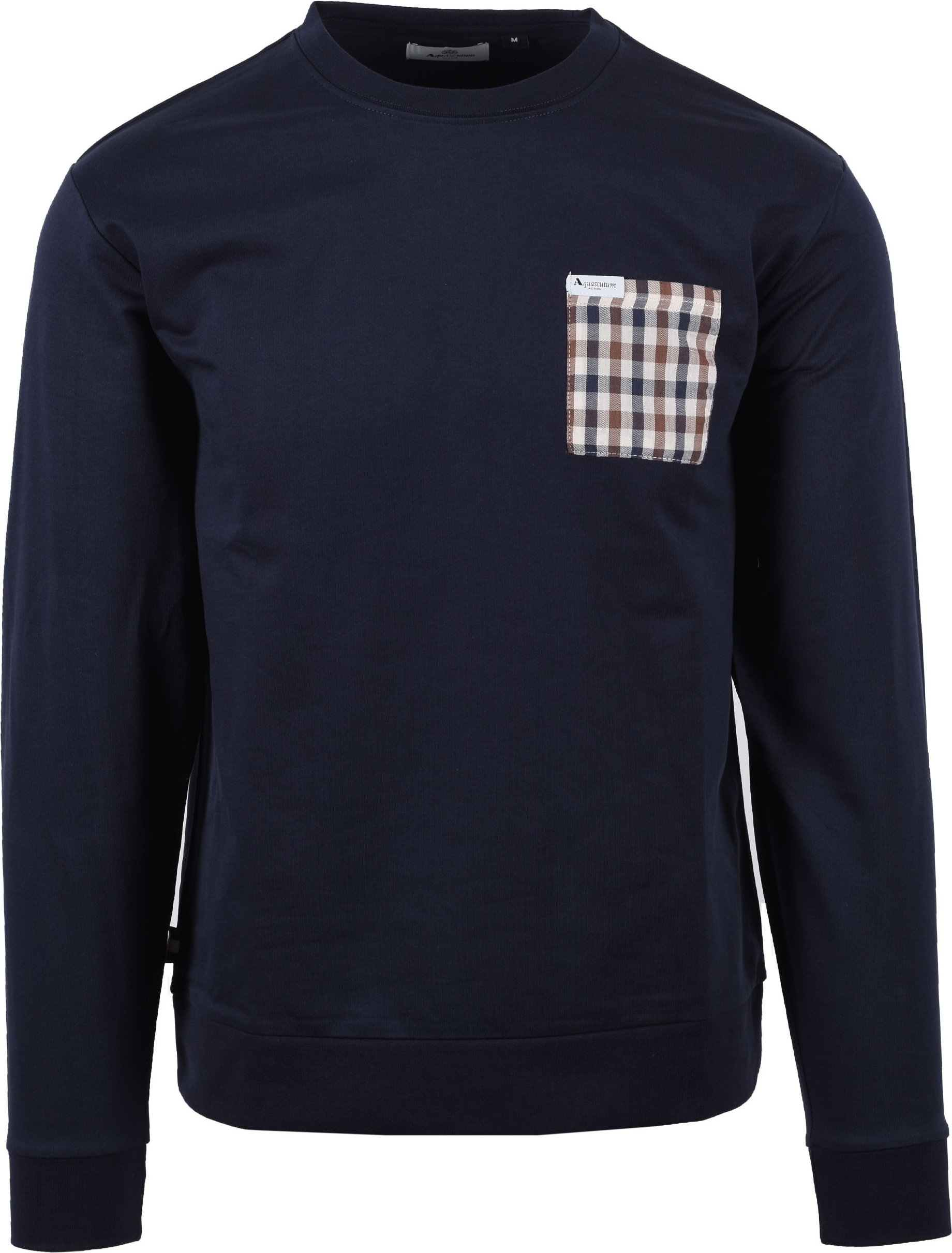 Aquascutum Ikonisches Pocket Rundhals-Sweatshirt Navy