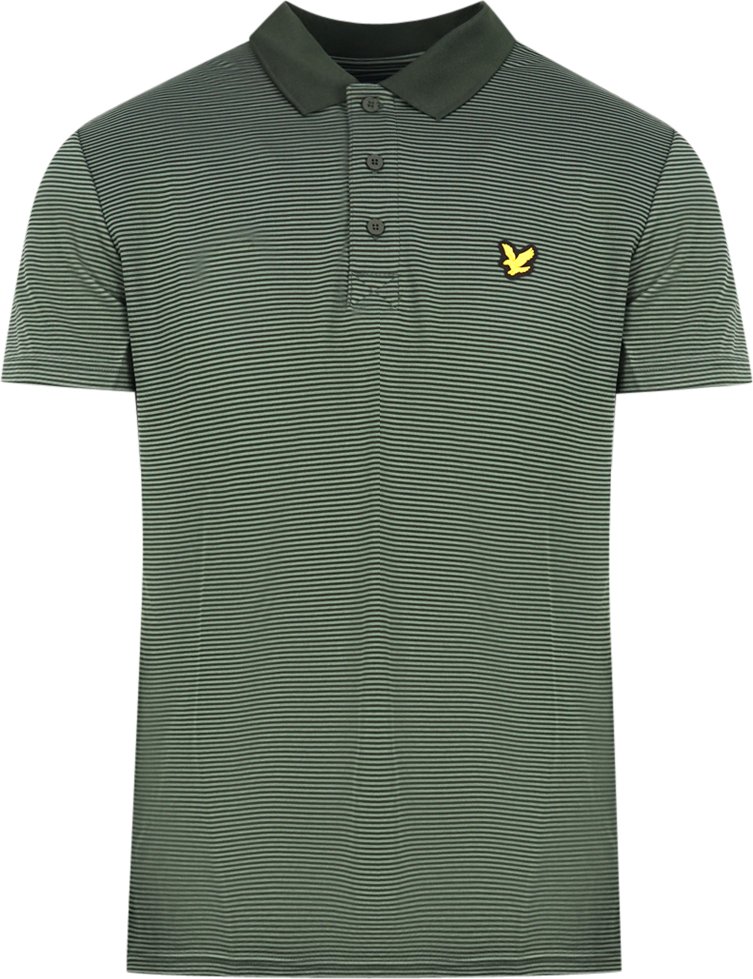 Lyle & Scott Deep Spruce Golf Microstripe Polohemd