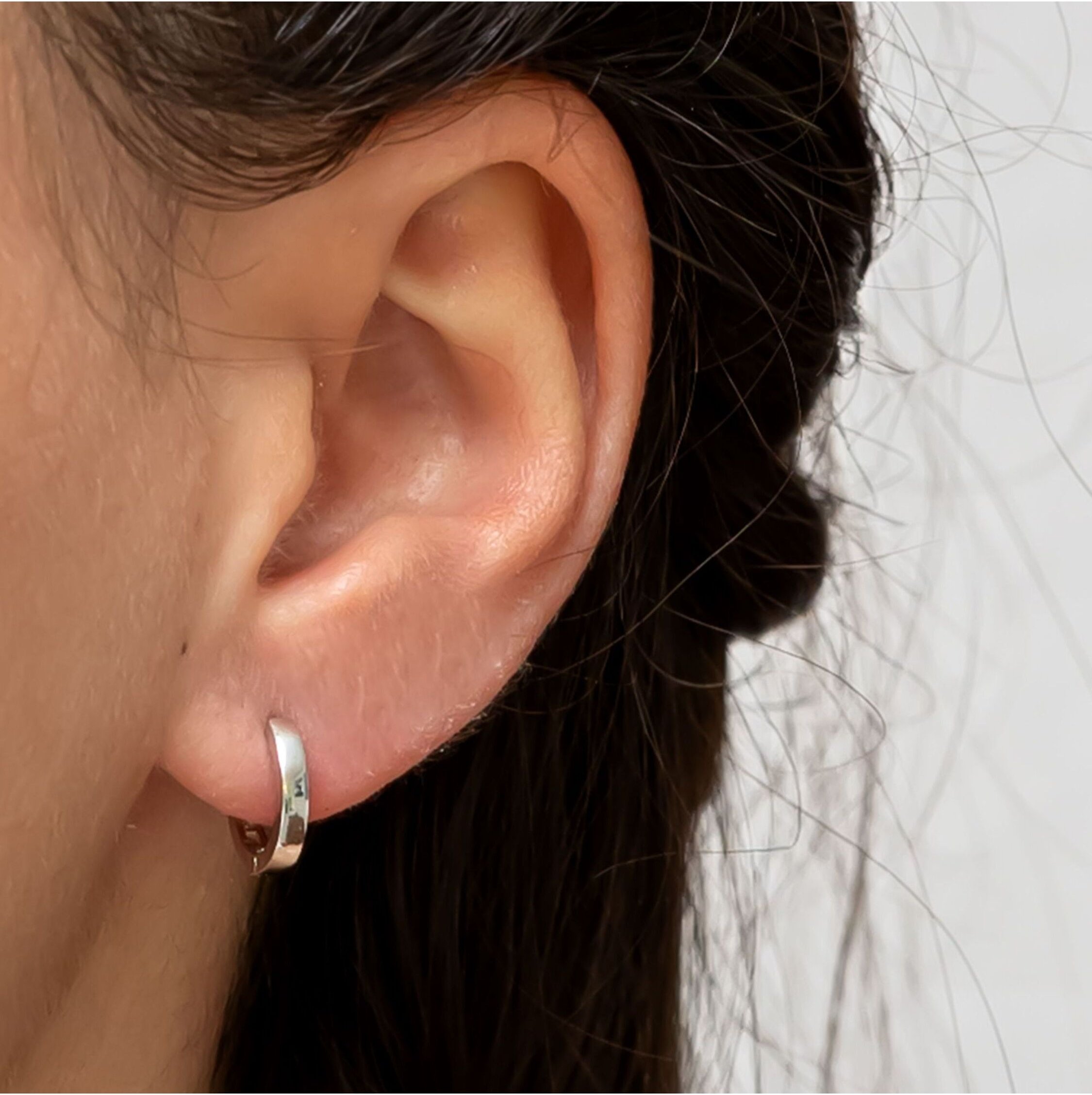 Dkeniz Ohrringe Silber 925 rhodiniert 12mm Durchmesser