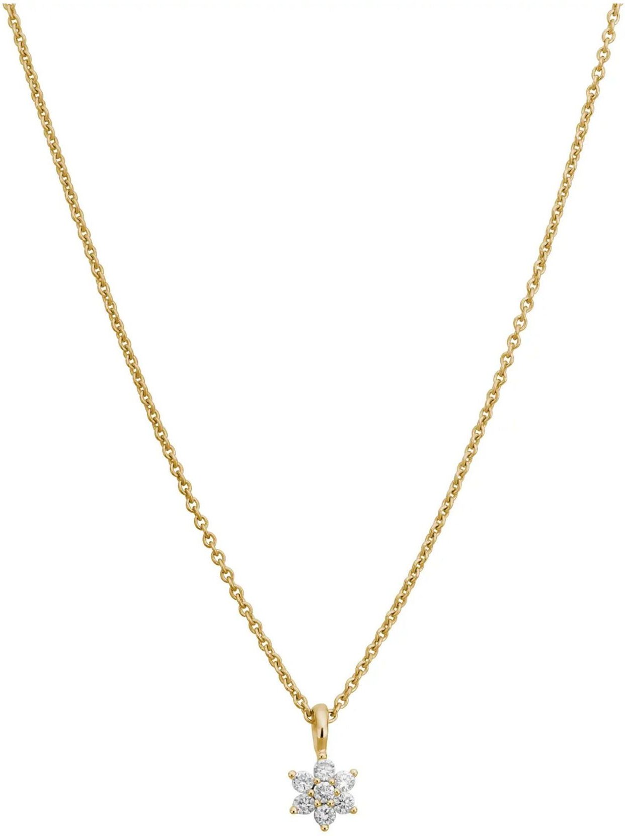 Thumbnail - Lyomi Anhänger mit Kette 585/- Gelbgold 7 synth. Diam. 0,13ct.