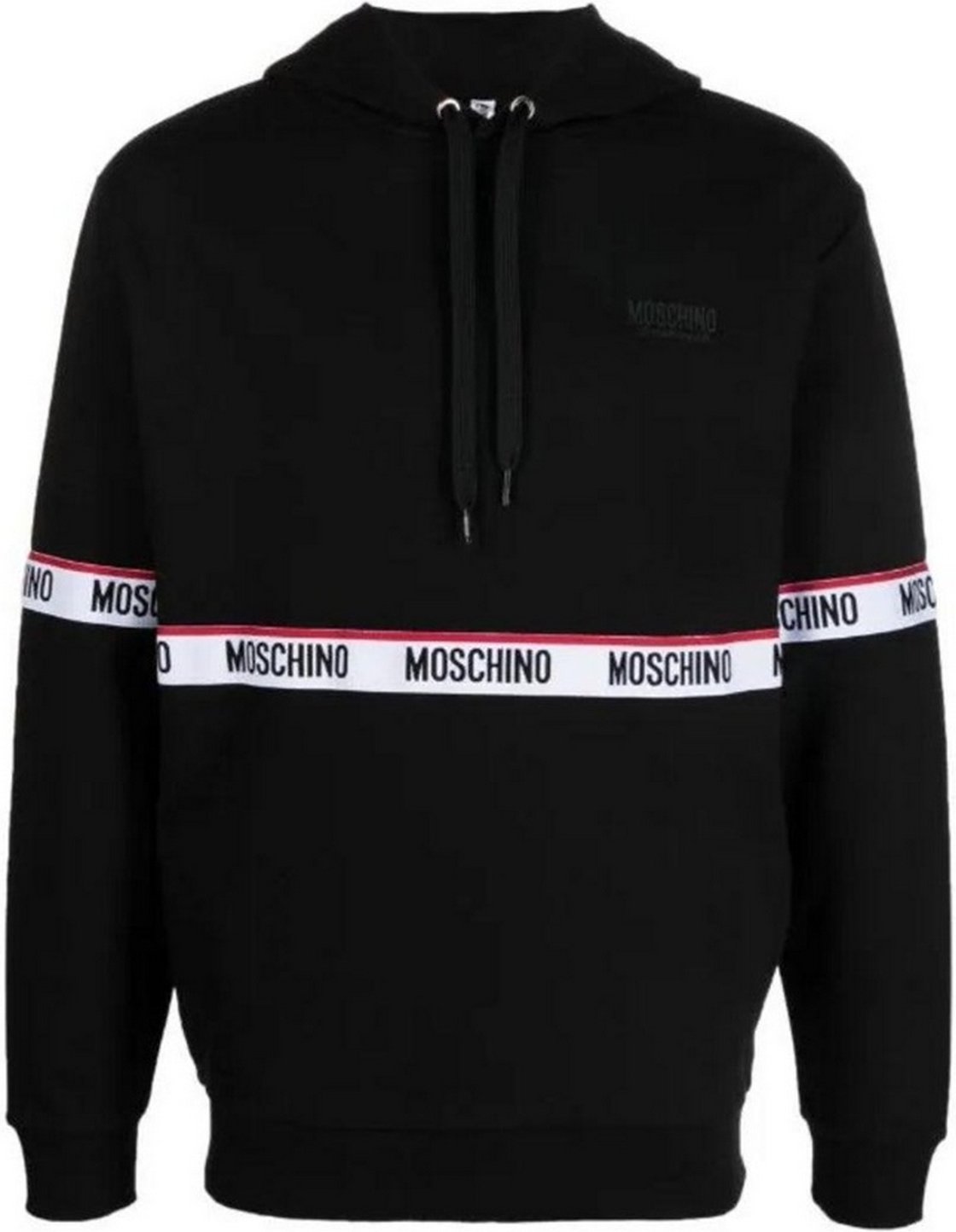 Moschino - Kapuzenpullover für Herren, Streifen mit Logo (Schwarz)