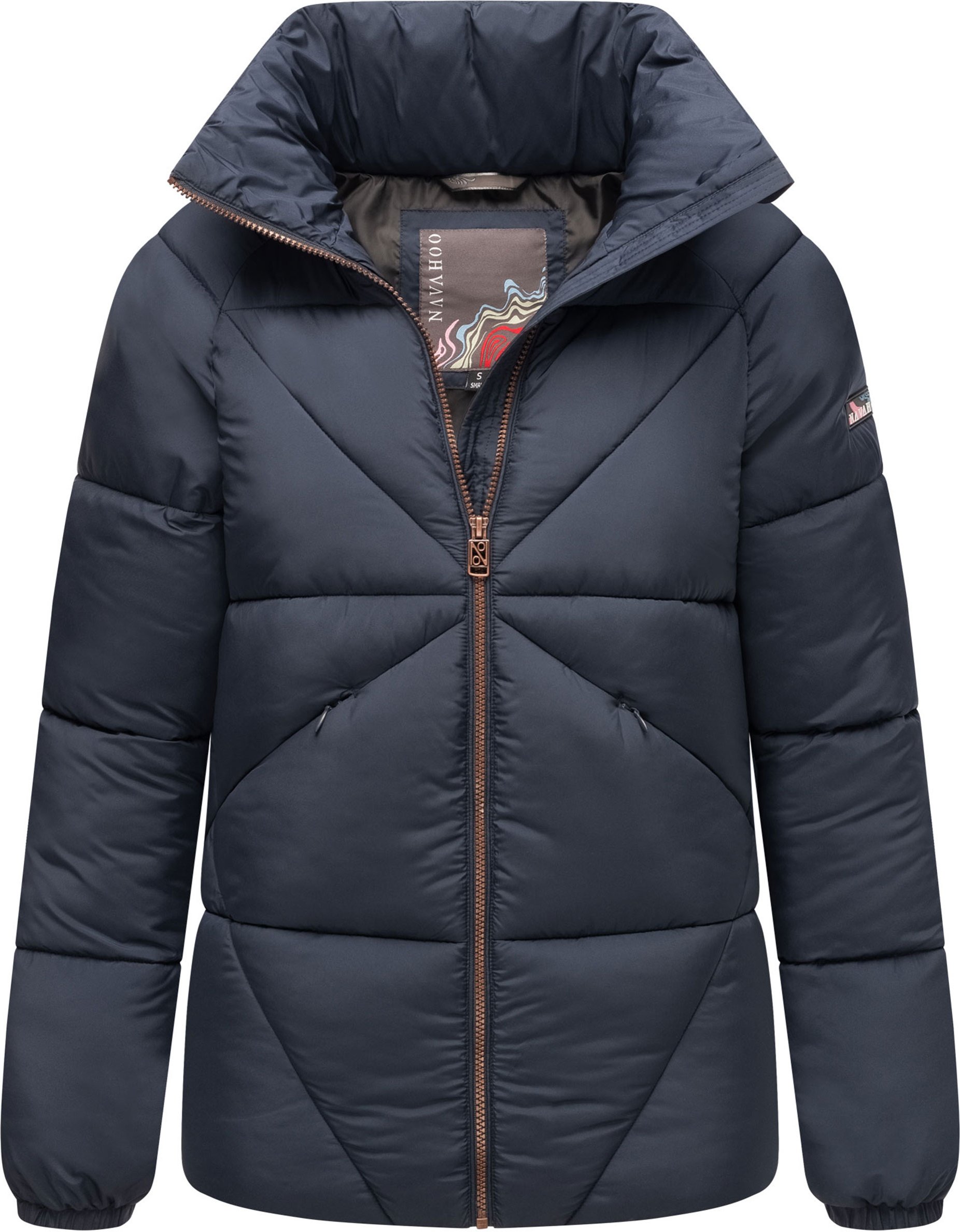 Navahoo Schokolinaa Damen Winter Steppjacke mit gefüttertem Kragen