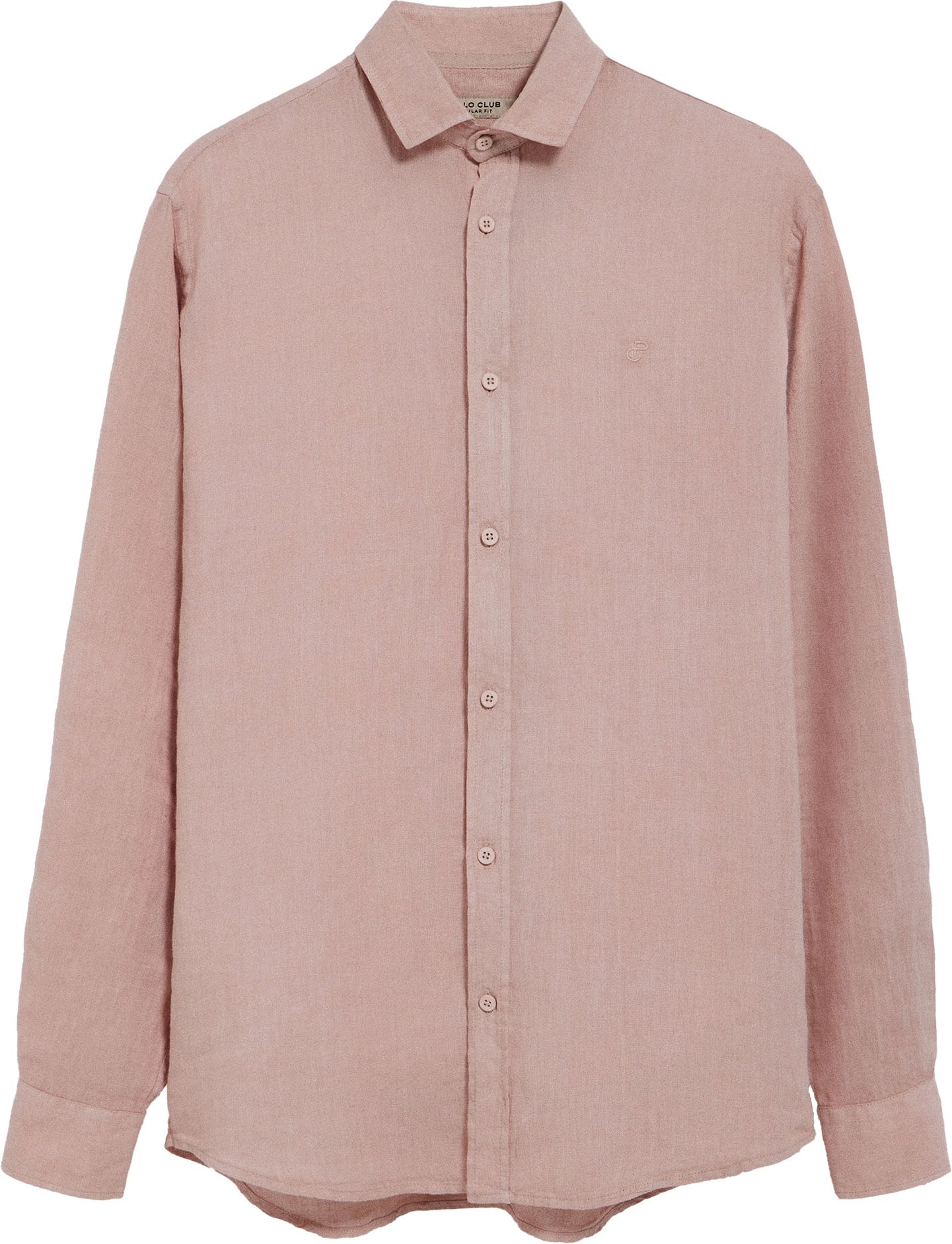 Leinenhemd Garment Dye rosa-taupe mit gesticktem Monogramm