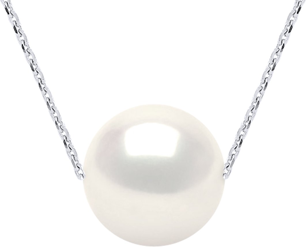 DIADEMA - Halskette - Echte Süßwasserperlen - Kabelkette in Weißgold