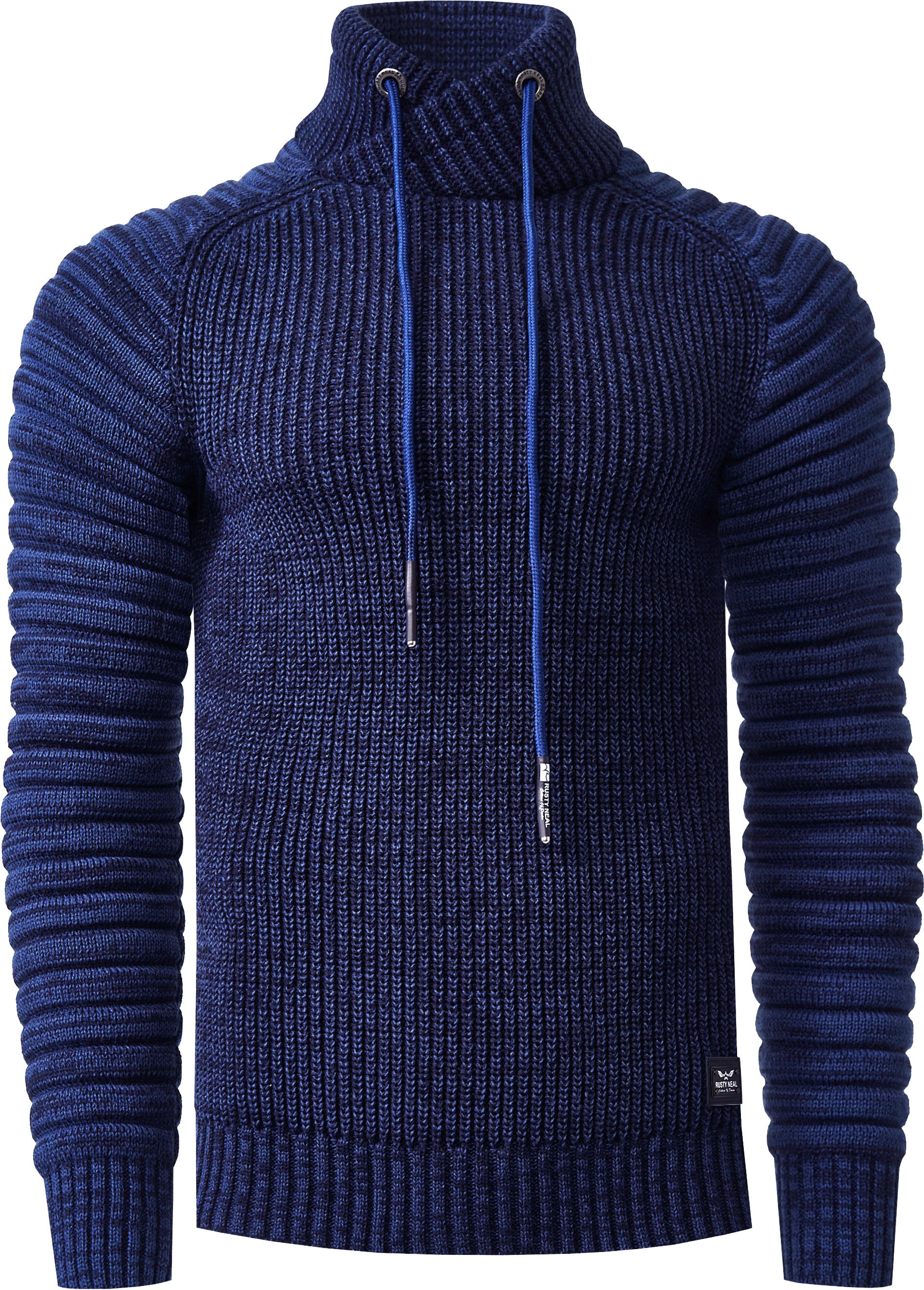 Thumbnail - Biker Grobstrick Stehkragen-Pullover