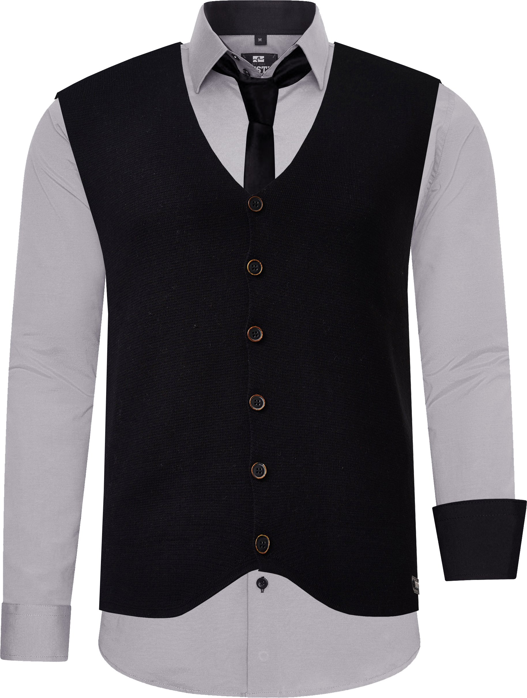 Hemd mit Weste und Krawatte 3er Set