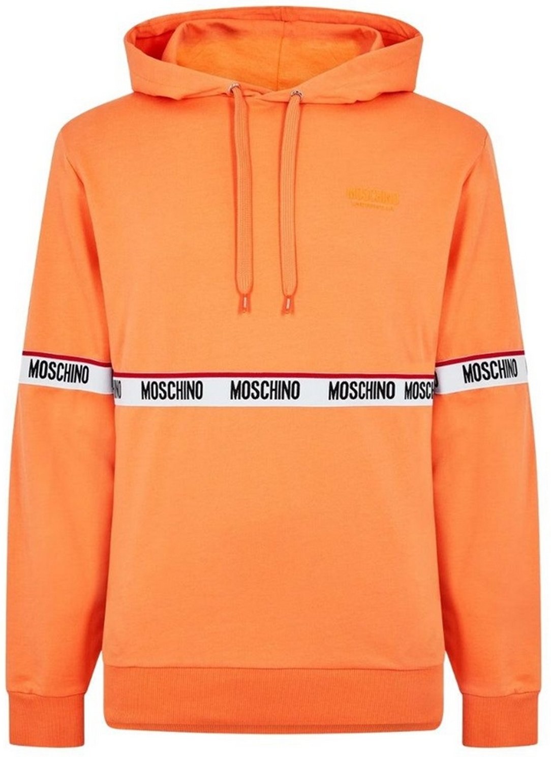 Moschino - Kapuzenpullover für Herren, Streifen mit Logo (Orange)