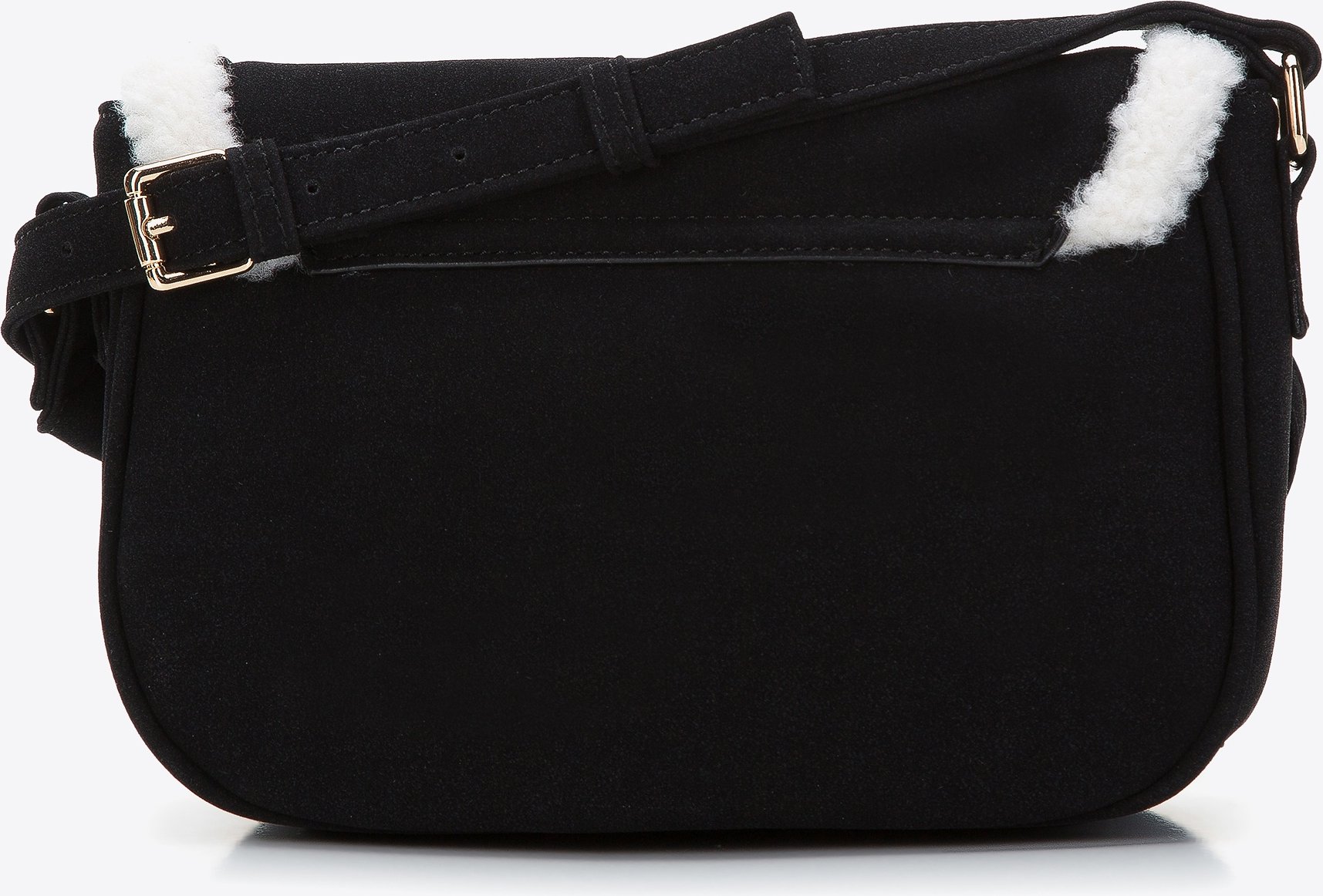 Wittchen Damen-Umhängetasche mit Kunstfell, schwarzes Leder