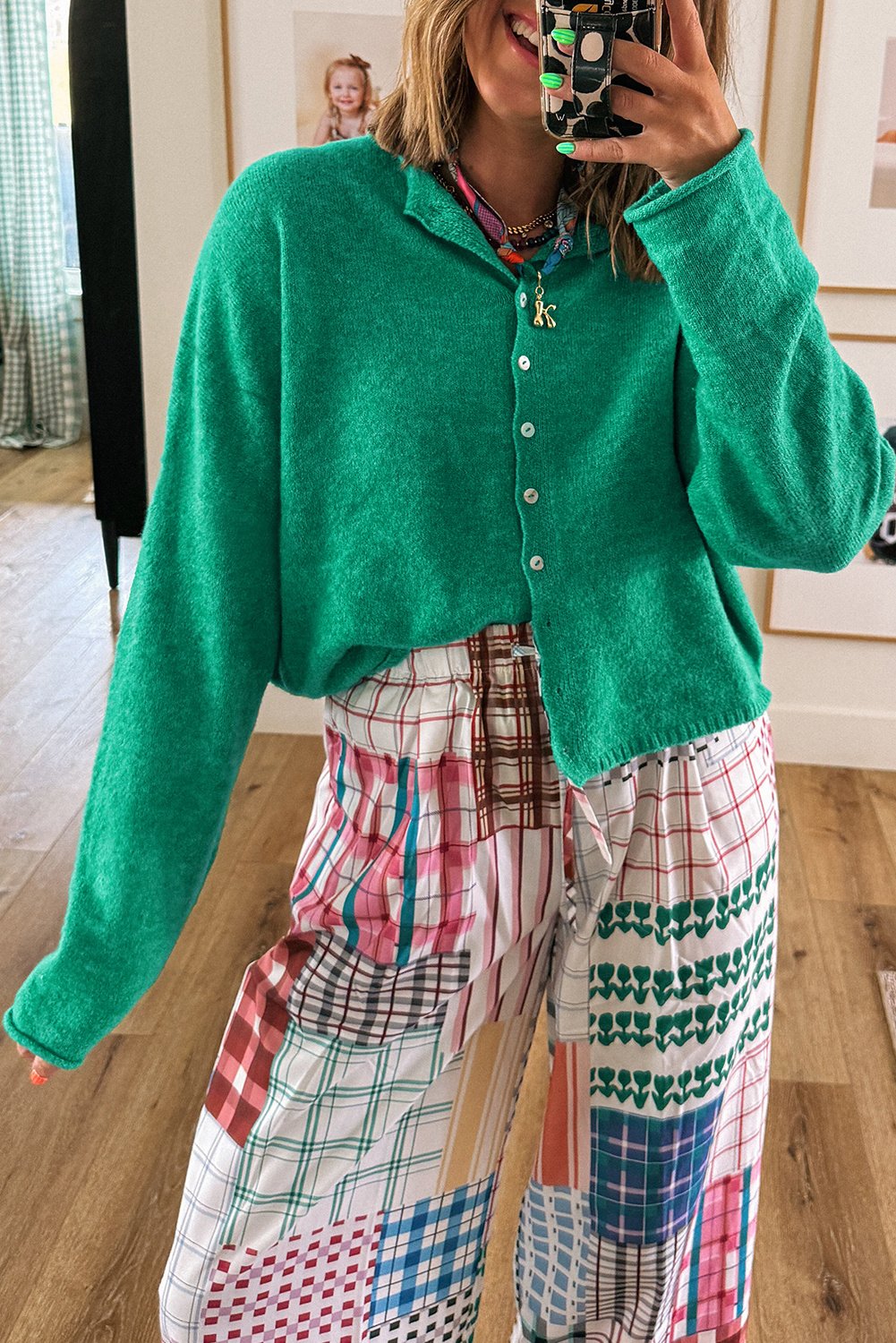 Knopfleiste Langarm-Cardigan