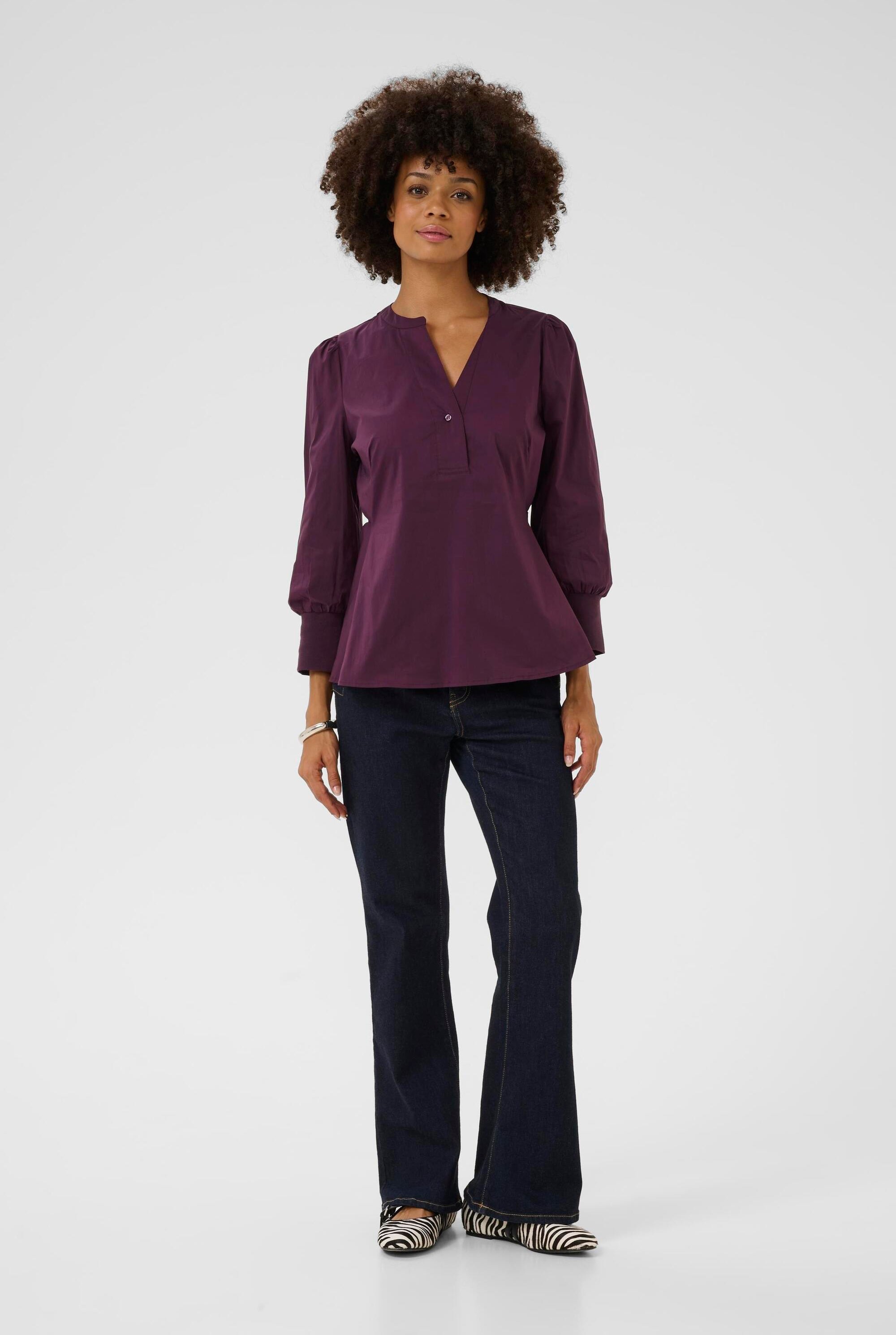 Thumbnail - Langarm-Bluse CUelna Feminine wine