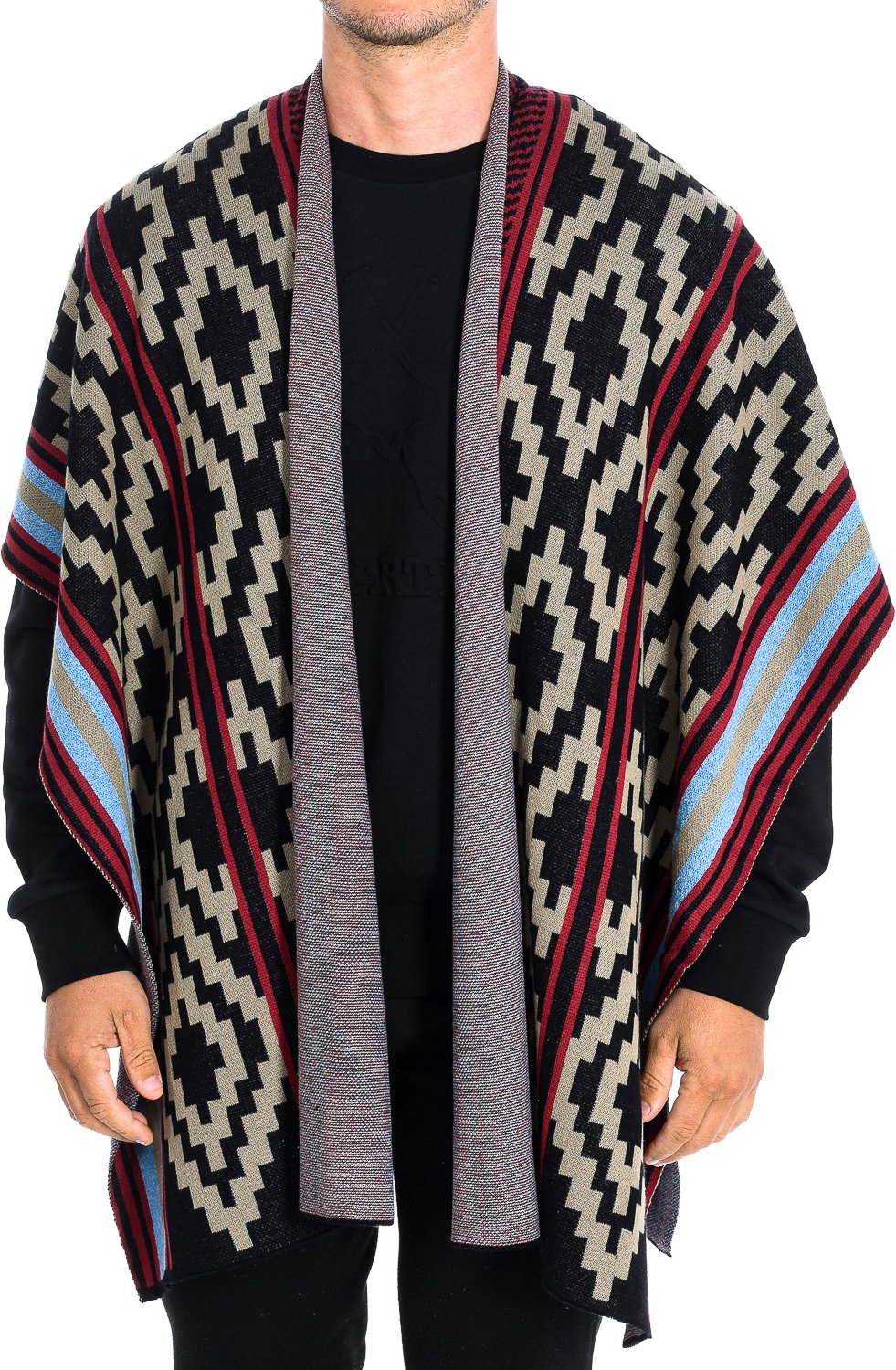 Ärmelloser Strickponcho für die Übergangszeit RMS006-XC037 Mann