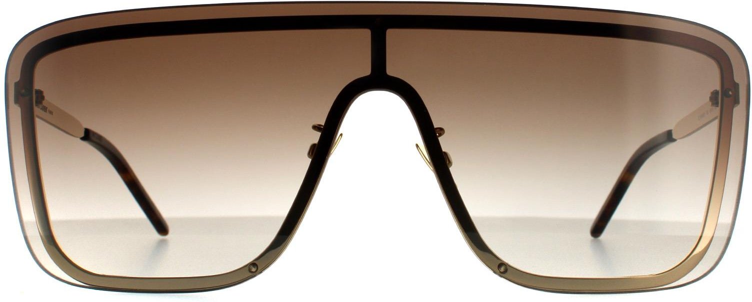 Saint Laurent Shield Unisex-Sonnenbrille in Goldbraun mit Farbverlauf