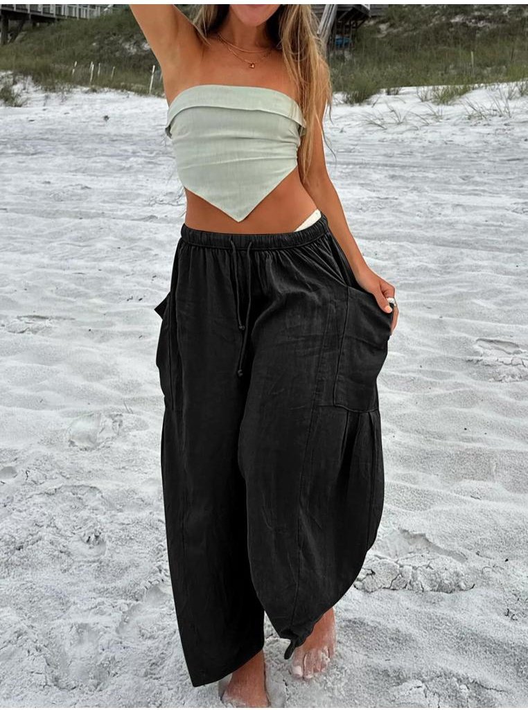 Damen Baumwollhose mit Taschen in Übergrößen