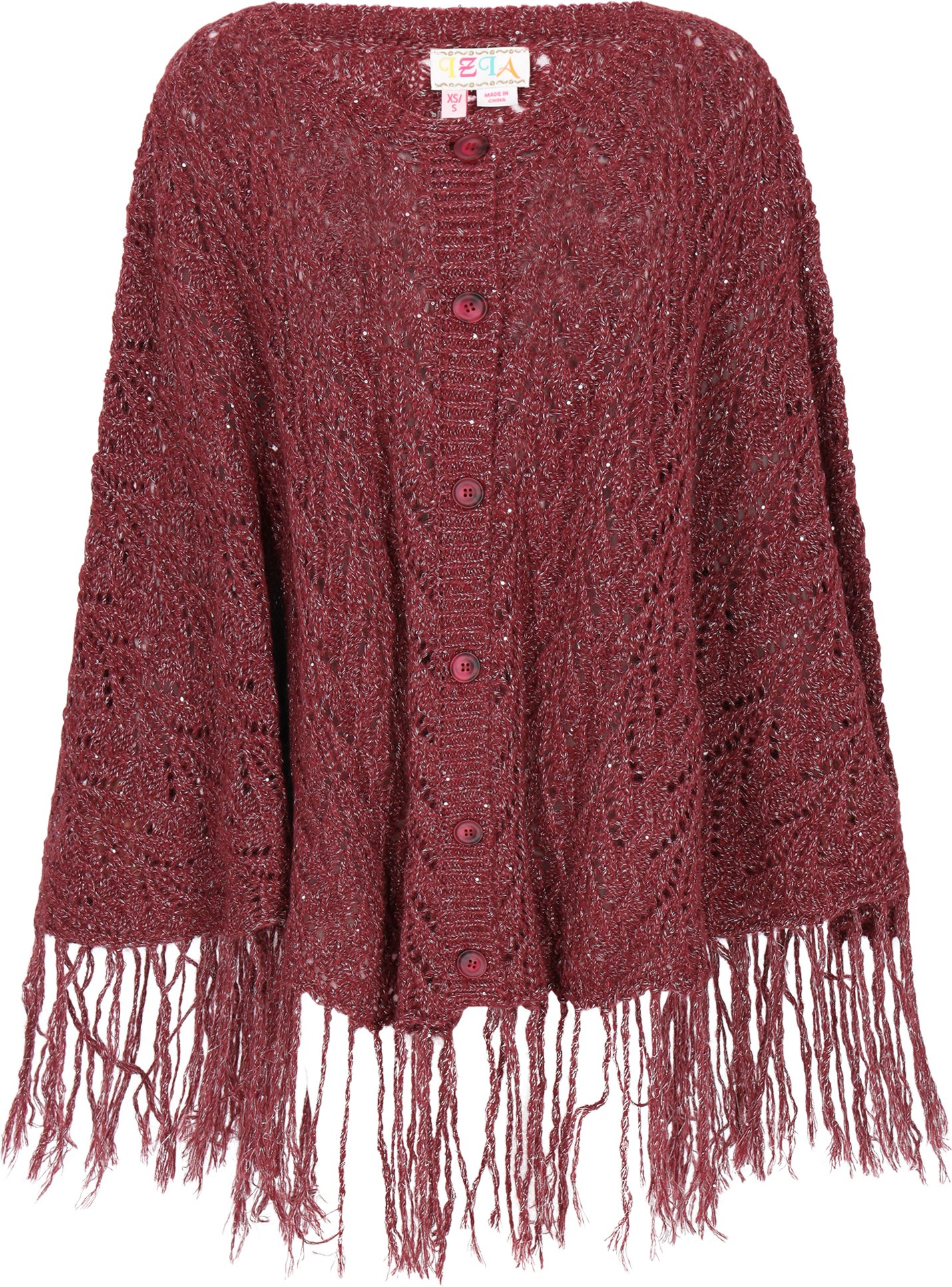 IZIA Poncho Frauen Burgund