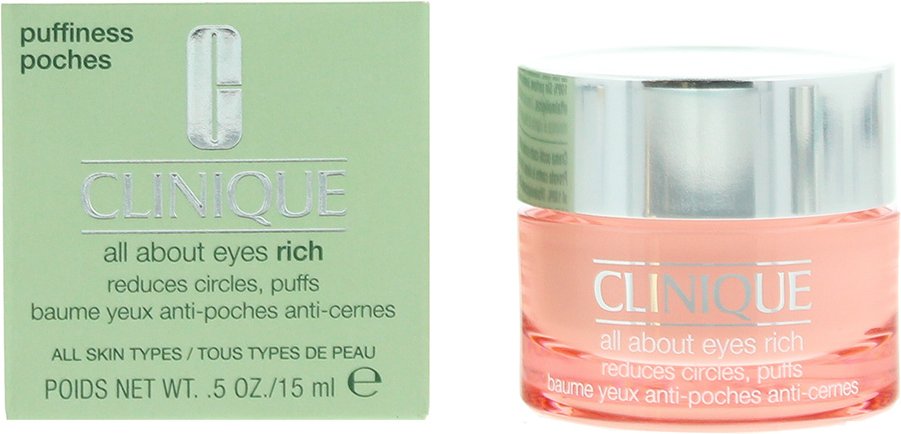 Clinique All About Eyes Rich Baume Yeux Anti-Poches Anti-Cernes All Skin Types Moisturiser 15ml