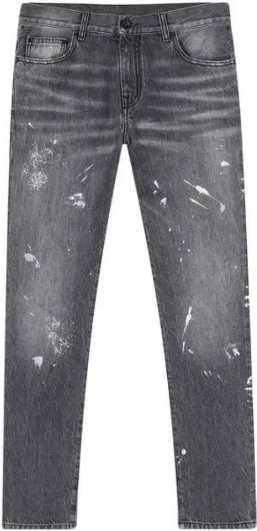Off-White Diag Outline Paint Vintage Graue Jeans