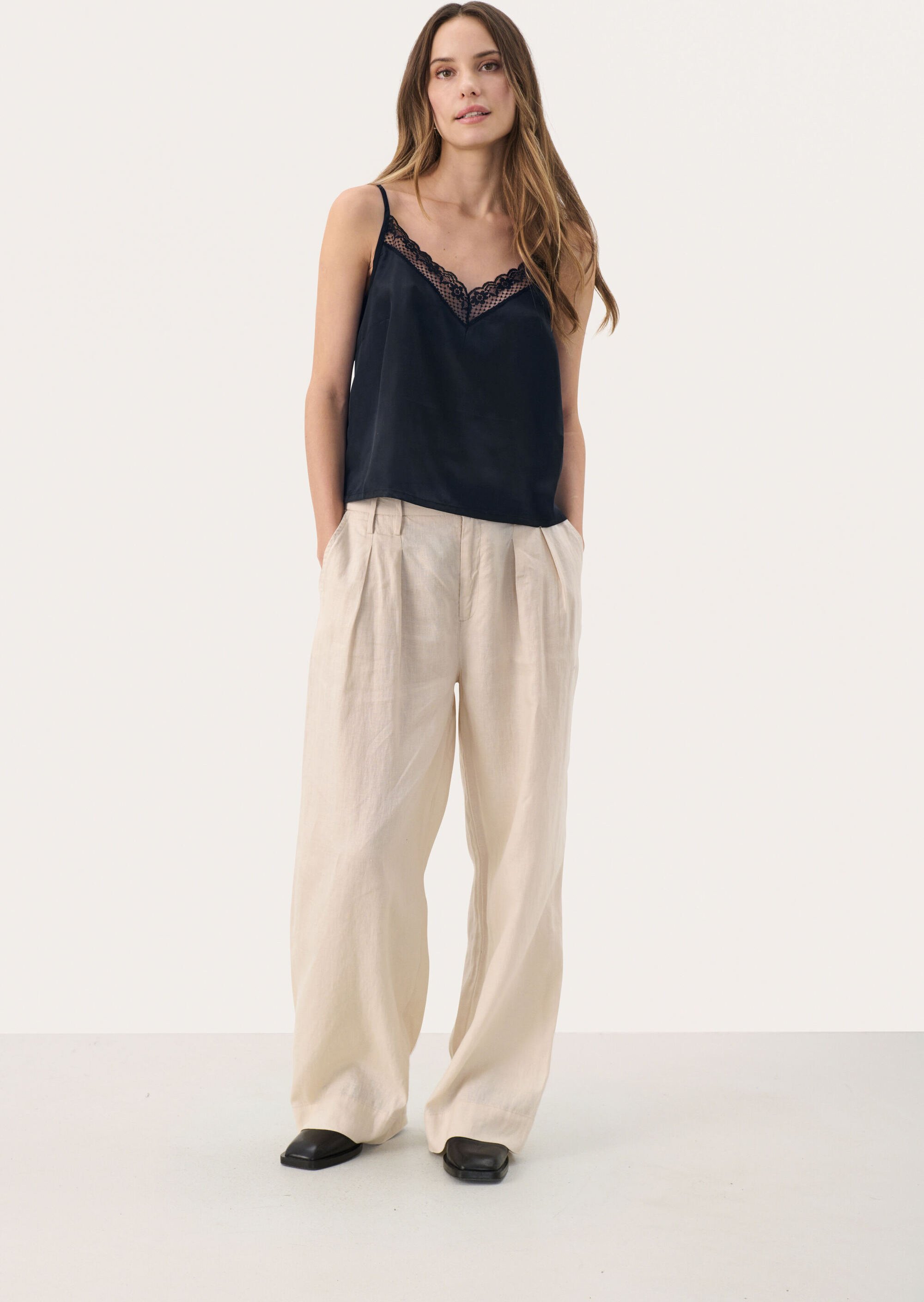 Ärmellose Bluse Easy fit Dark Navy