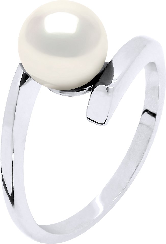 DIADEMA - Ring CROSS Echte Süßwasserperlen - Weiß