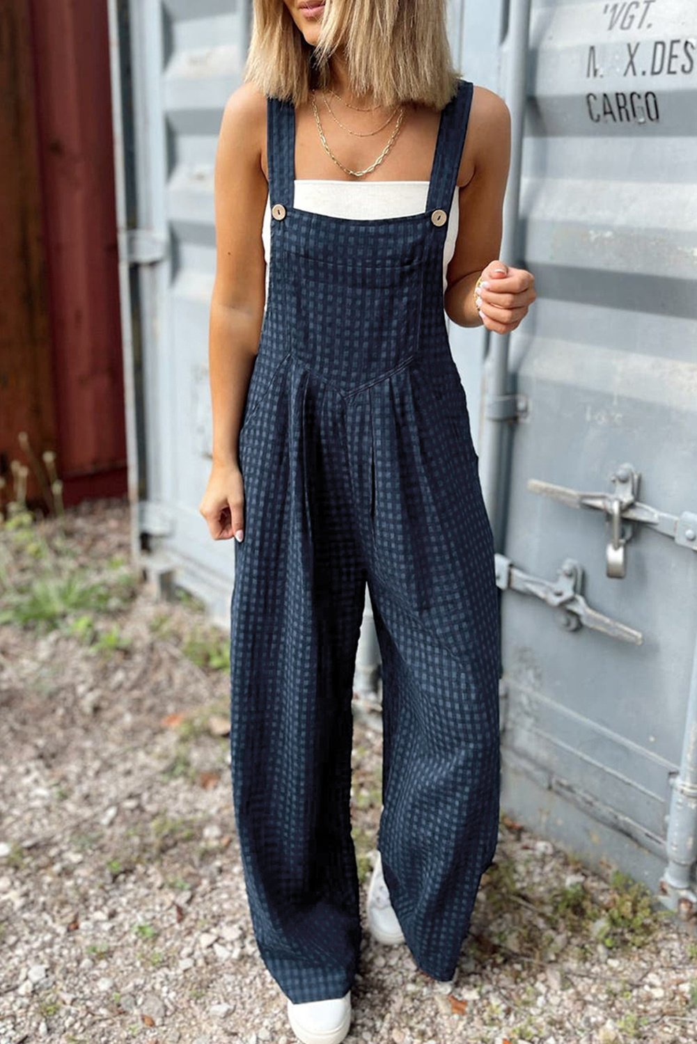 Kariertes Jumpsuit mit lockerer Passform