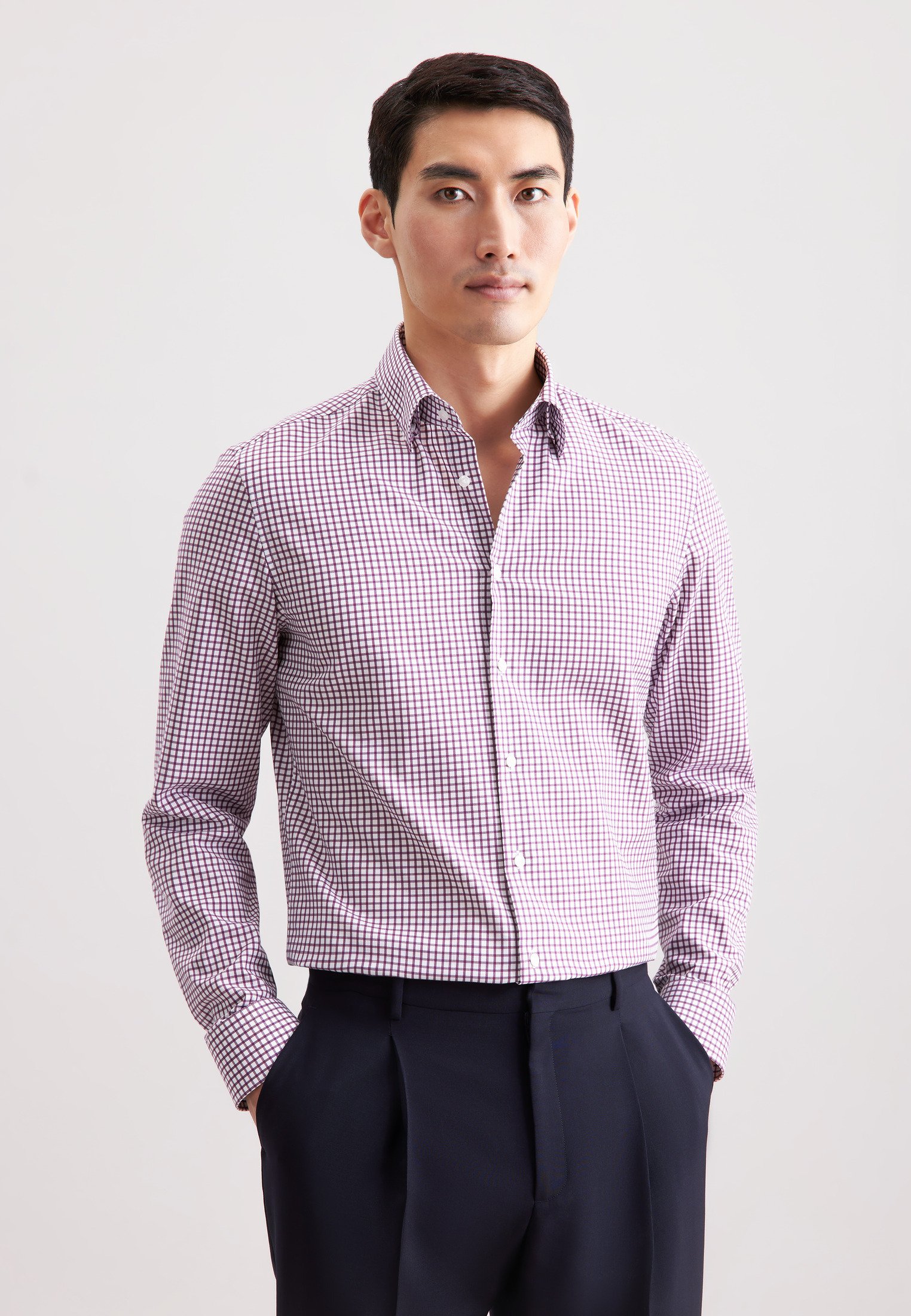 Thumbnail - Business Hemd Herren Lila