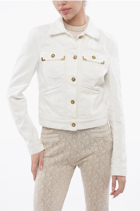 Utility-Jeansjacke in Weiß