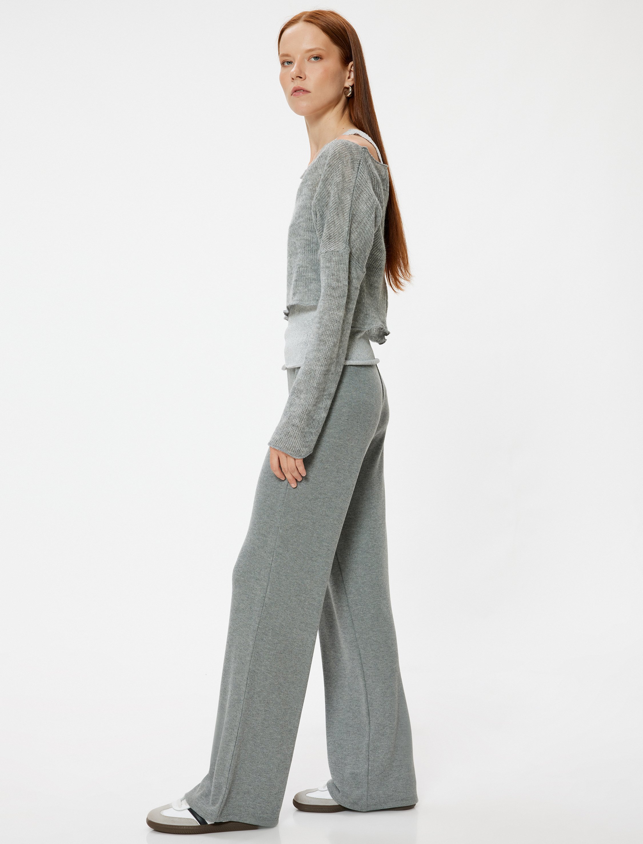 Koton Hose Normale Leibhöhe Wide Leg Hose