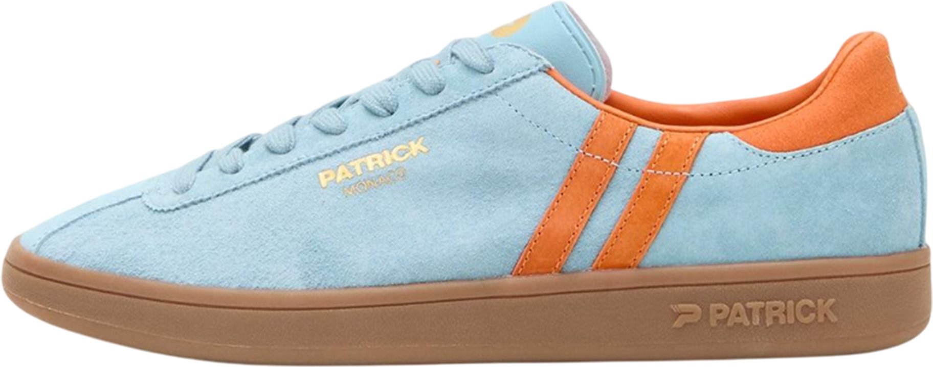 Patrick - "Monaco" Sneaker für Herren, Wildleder, Cupsohle (Hellblau/Orange)
