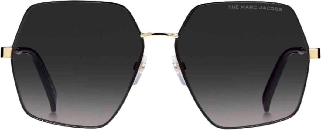 Marc Jacobs Dunkelgraue SF-Linsen-Sonnenbrille mit goldenen und schwarzen Details