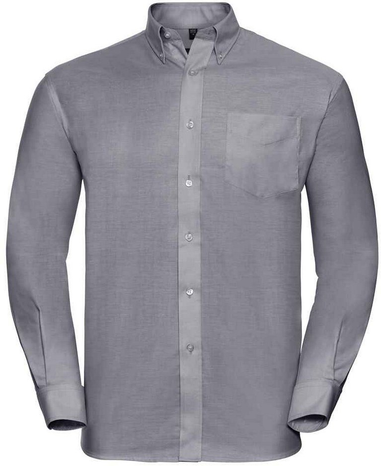 Russell Collection - "Oxford" Formelles Hemd Pflegeleicht für Herren Langärmlig (Silber)